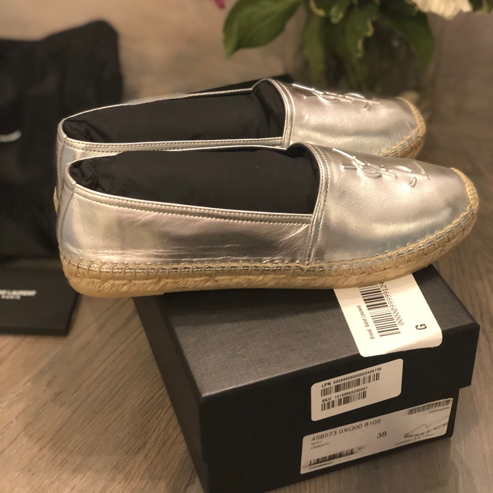 🔶SOLD🔶Saint Laurent Metallic Embossed Espadrille - Picture 6 of 8